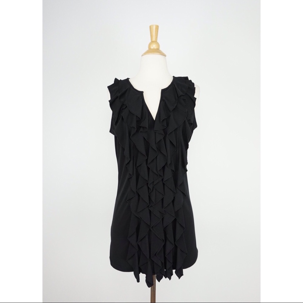 Calvin Klein black ruffled tank-size L